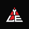 YLE triangle letter logo design with triangle shape. YLE triangle logo design monogram. YLE triangle vector logo template with red Royalty Free Stock Photo