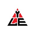 YLE triangle letter logo design with triangle shape. YLE triangle logo design monogram. YLE triangle vector logo template with red Royalty Free Stock Photo