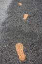 ymbol foot walk lane on road. Royalty Free Stock Photo