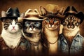 YMCA village people cats illustration generative ai