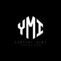 YMI letter logo design with polygon shape. YMI polygon and cube shape logo design. YMI hexagon vector logo template white and Royalty Free Stock Photo