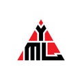 YML triangle letter logo design with triangle shape. YML triangle logo design monogram. YML triangle vector logo template with red Royalty Free Stock Photo