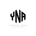 YNA letter logo design with polygon shape. YNA polygon and cube shape logo design. YNA hexagon vector logo template white and Royalty Free Stock Photo