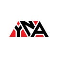 YNA triangle letter logo design with triangle shape. YNA triangle logo design monogram. YNA triangle vector logo template with red Royalty Free Stock Photo