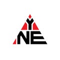 YNE triangle letter logo design with triangle shape. YNE triangle logo design monogram. YNE triangle vector logo template with red Royalty Free Stock Photo
