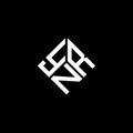 YNR letter logo design on black background. YNR creative initials letter logo concept. YNR letter design Royalty Free Stock Photo