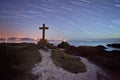 Ynys Llanddwyn island star trail Royalty Free Stock Photo