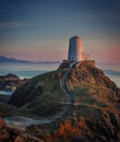 ynys llandwyn island - small lighthouse