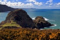 Ynys y Ddinas across Pwll Deri Pembrokeshire Coastline Royalty Free Stock Photo