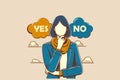 Business decision making, choose yes or no alternative or choices Royalty Free Stock Photo