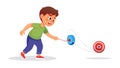 Yo-Yo Master: Boy Demonstrating Toy Skill with Focus, vector design Generative AI Royalty Free Stock Photo