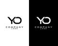 YO, OY letter logo design template vector . vector logo for company logo identity Royalty Free Stock Photo