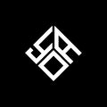 YOA letter logo design on black background. YOA creative initials letter logo concept. YOA letter design