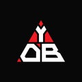 YOB triangle letter logo design with triangle shape. YOB triangle logo design monogram. YOB triangle vector logo template with red Royalty Free Stock Photo