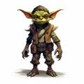 Detailed Science Fiction Illustration Of Baby Yoda In Frostpunk Style Royalty Free Stock Photo