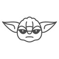 Yoda solid icon, star wars concept, mysterious species jedi master vector sign on white background, glyph style icon for