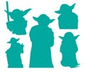Yoda Star Wars silhouettes EPS vector clipart cutting files