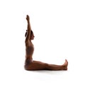 Yoga alphabet, letter L formed by body of yogi