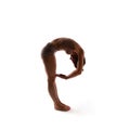 Yoga alphabet, letter P formed by body of yogi