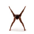 Yoga alphabet, letter X formed by body of yogi