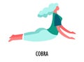 Cobra pose or yoga asana, sport and fitness, stretching