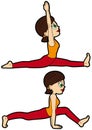 Yoga asana set monkey pose variations