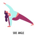 Side angle pose, yoga asana or position, sport or fitness