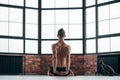 Yoga asana strong toned back muscle spine fit body Royalty Free Stock Photo