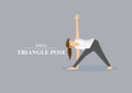 Yoga Asana Triangle Pose Vector Illustration