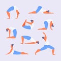 Yoga asanas deflections vector Royalty Free Stock Photo