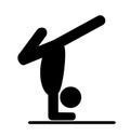 Yoga balance asana people pictogram flat icon isolated on white