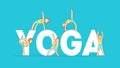 Yoga Banner Template, Boy Practicing Asana Poses, Yoga Class, Healthy Lifestyle Vector Illustration