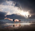 Yoga on the beach Royalty Free Stock Photo
