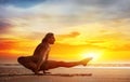 Yoga on the beach Royalty Free Stock Photo