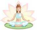 Yoga. Beautiful girl meditating in lotus position