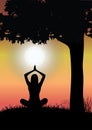 Yoga and beautiful nature,illustration vector