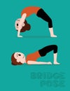 Yoga Bridge Pose Cartoon Vector Illustration