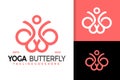 Yoga Butterfly Logo Design, brand identity logos vector, modern logo, Logo Designs Vector Illustration Template Royalty Free Stock Photo