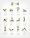 Yoga calendar 2014 for your design