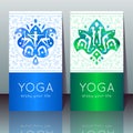 Yoga cards with girls in yoga poses