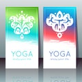 Yoga cards with girls in yoga poses