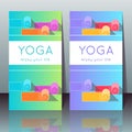 Yoga cards with yoga mats, sample text