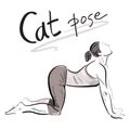 Yoga cat pose vector illustration