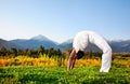 Yoga chakrasana wheel pose Royalty Free Stock Photo