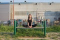 young woman meditating outdoors Royalty Free Stock Photo