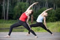 Yoga class: Reverse Warrior Pose Royalty Free Stock Photo