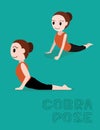 Yoga Cobra Pose Cartoon Vector Illustration