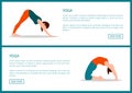 Yoga Colorful Banner, Stances Vector Illustration Royalty Free Stock Photo