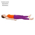 Yoga. Corpse pose. Shavasana or Mritasana..