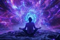 Yoga cosmic space meditation. Visualization Of Bright Energy Accumulating